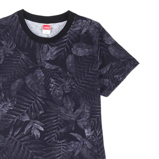 ΒΑΜΒΑΚΕΡΟ ΚΟΝΤΟΜΑΝΙΚΟ T-SHIRT ΓΙΑ ΑΓΟΡΙ JOYCE LEAVES ΜΑΥΡΟ 2414515