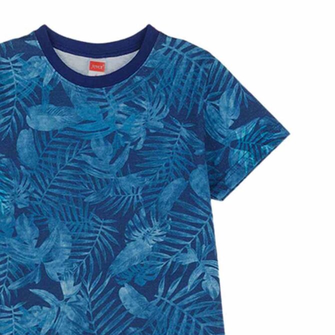 ΒΑΜΒΑΚΕΡΟ ΚΟΝΤΟΜΑΝΙΚΟ T-SHIRT ΓΙΑ ΑΓΟΡΙ JOYCE LEAVES ΜΠΛΕ 2414515