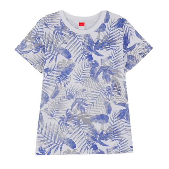 ΒΑΜΒΑΚΕΡΟ ΚΟΝΤΟΜΑΝΙΚΟ T-SHIRT ΓΙΑ ΑΓΟΡΙ JOYCE LEAVES ΑΣΠΡΟ 2414515