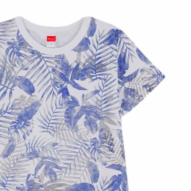 ΒΑΜΒΑΚΕΡΟ ΚΟΝΤΟΜΑΝΙΚΟ T-SHIRT ΓΙΑ ΑΓΟΡΙ JOYCE LEAVES ΑΣΠΡΟ 2414515