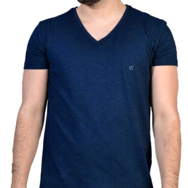 ΑΝΔΡΙΚΟ ΒΑΜΒΑΚΕΡΟ T-SHIRT PACO BSC V NECK PRINT ΜΠΛΕ 2431821