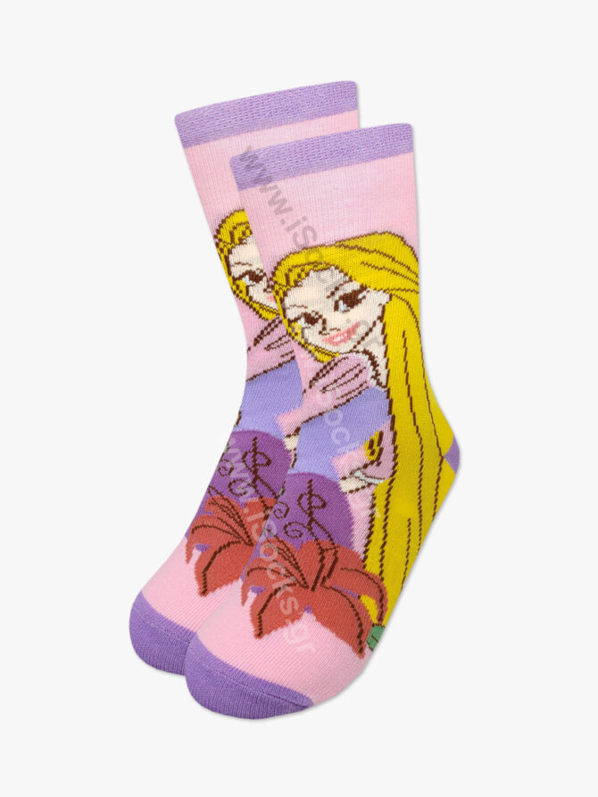Παιδική Κάλτσα Βαμβακερή με Σχέδια Princess Rapunzel DISNEY - Image 2