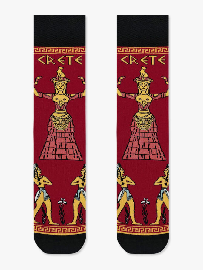 NODO Βαμβακερή Κάλτσα με Σχέδια Minoan Snake Goddess