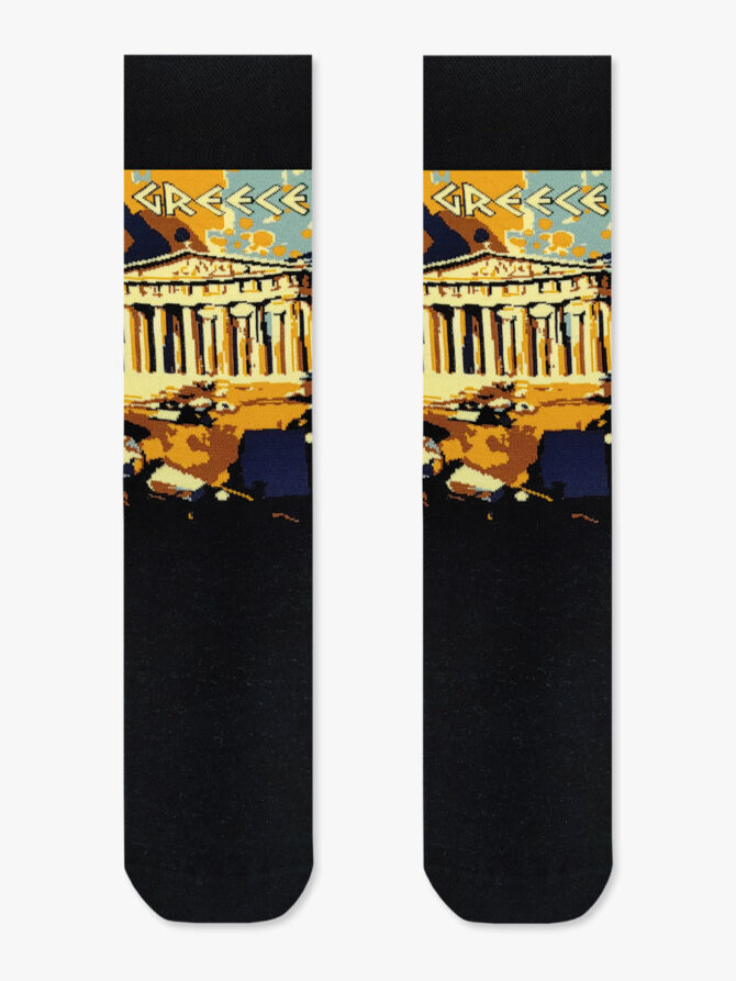 NODO Βαμβακερή Κάλτσα με Σχέδια Greece Parthenon