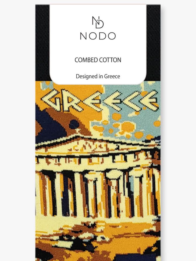 NODO Βαμβακερή Κάλτσα με Σχέδια Greece Parthenon - Image 3
