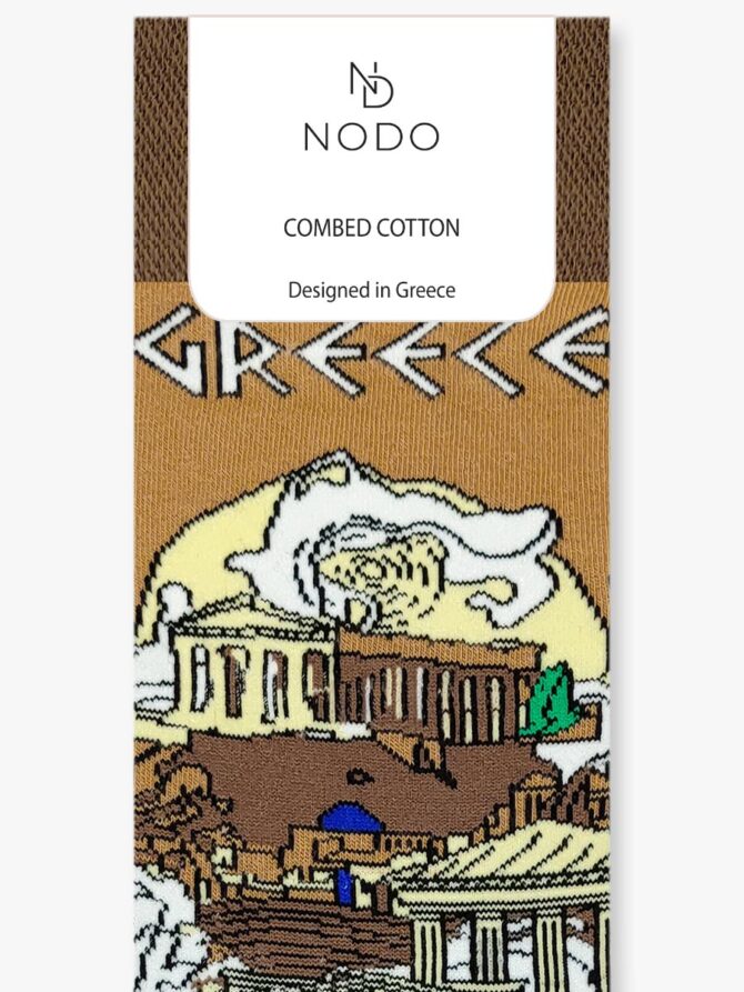 NODO Βαμβακερή Κάλτσα με Σχέδια Gorgonio's Head on Acropolis - Image 3