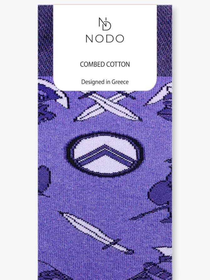 NODO Βαμβακερή Κάλτσα με Σχέδια Spartans Pattern - Image 3