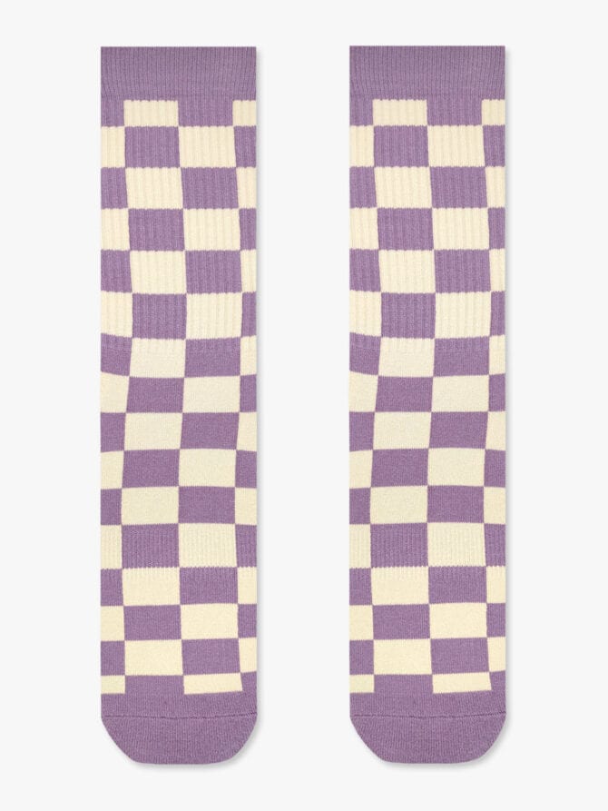 Κάλτσα Βαμβακερή Πετσετέ με Σχέδια Checkerboard RTO