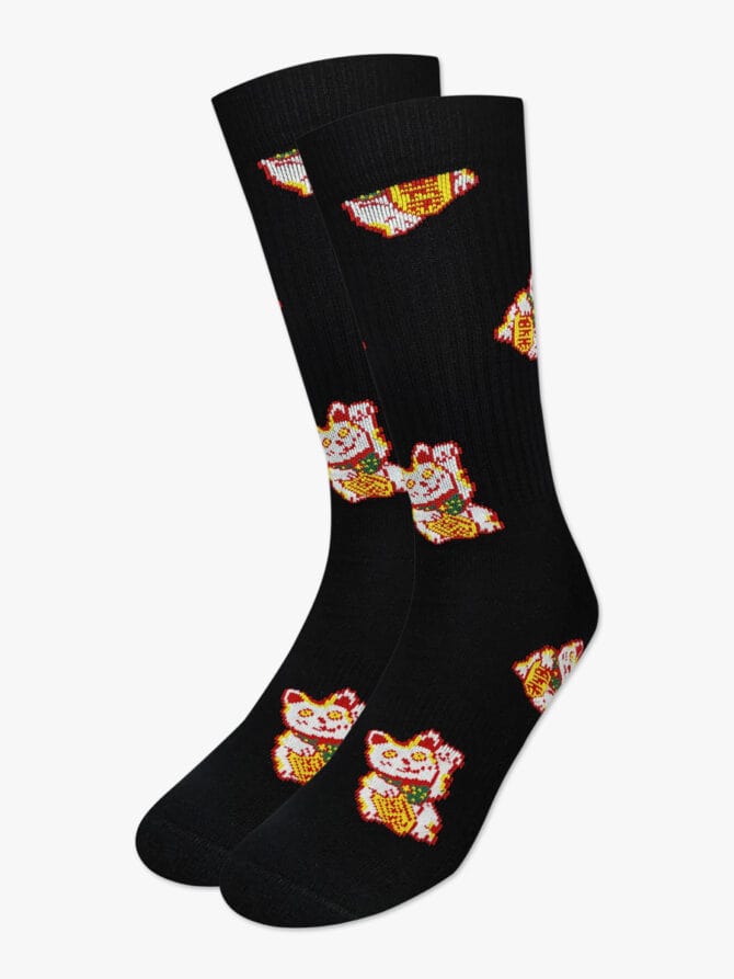 Κάλτσα Βαμβακερή Πετσετέ με Σχέδια Lucky Cat RTO - Image 2