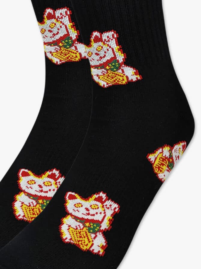 Κάλτσα Βαμβακερή Πετσετέ με Σχέδια Lucky Cat RTO - Image 3