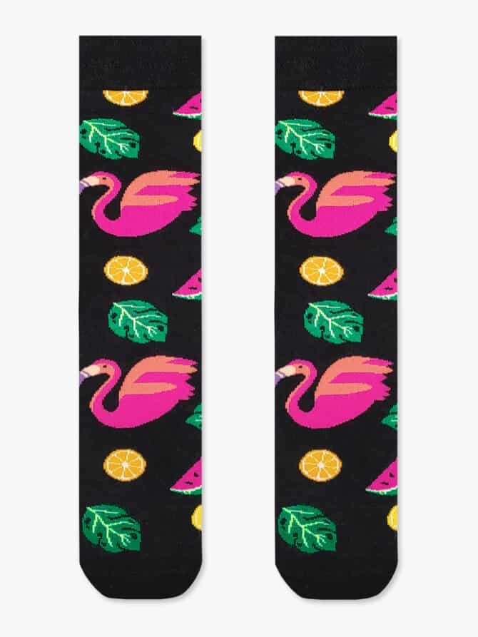 Κάλτσα Βαμβακερή με Σχέδια Flamingo Tropic NODO