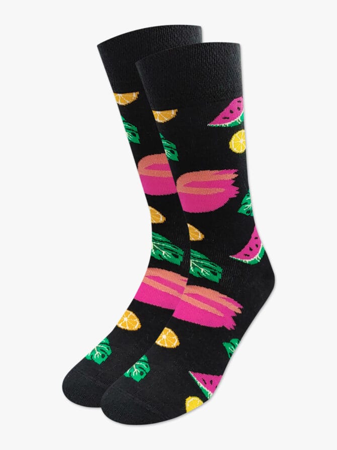 Κάλτσα Βαμβακερή με Σχέδια Flamingo Tropic NODO - Image 2