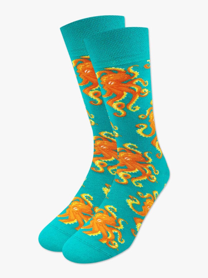 Κάλτσα Βαμβακερή με Σχέδια Octapus Orange NODO - Image 2