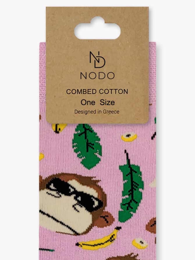 Κάλτσα Βαμβακερή με Σχέδια Monkey Banana NODO - Image 3