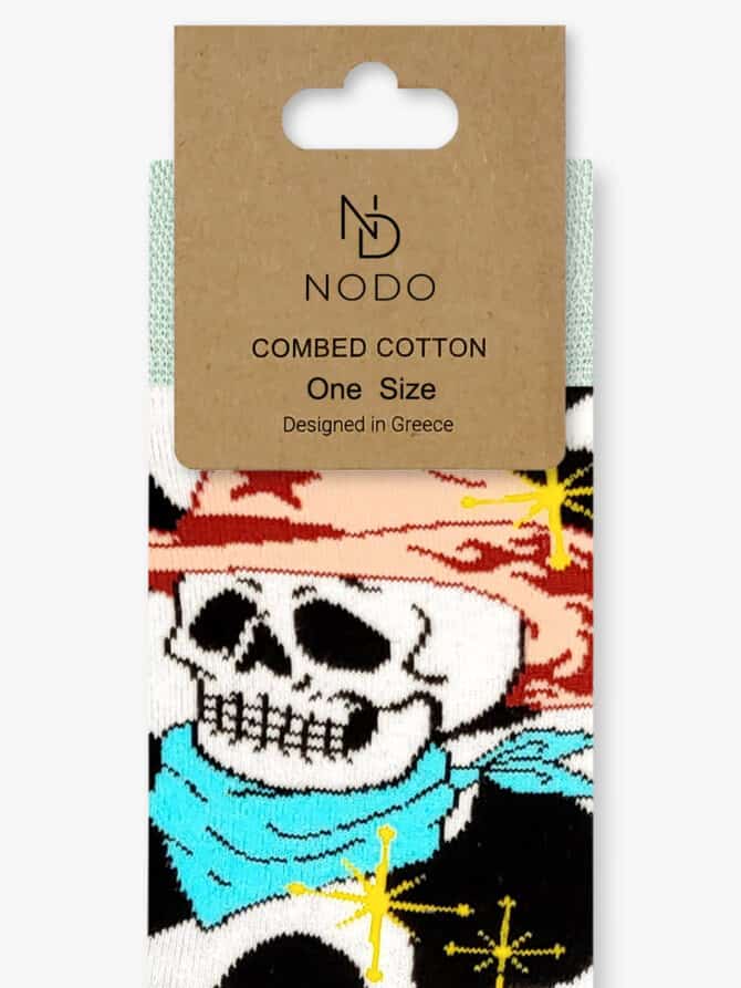 Κάλτσα Βαμβακερή με Σχέδια Skull Hat NODO - Image 3