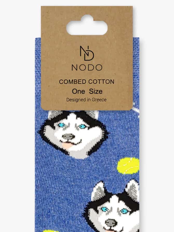 Κάλτσα Βαμβακερή με Σχέδια Dog Husky NODO - Image 3