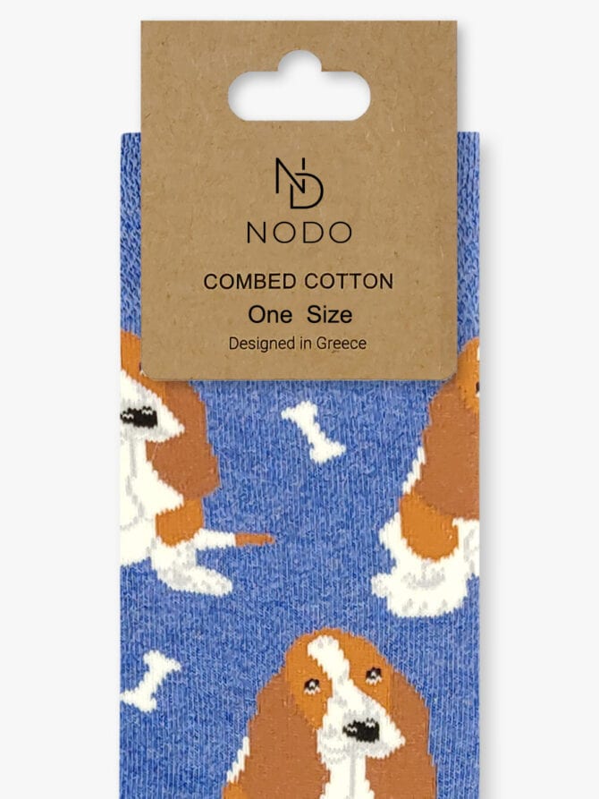 Κάλτσα Βαμβακερή με Σχέδια Dog Basset NODO - Image 3