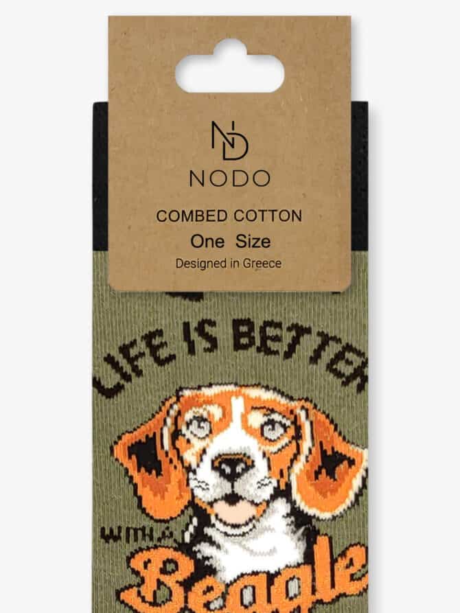 Κάλτσα Βαμβακερή με Σχέδια Dog Beagle Life NODO - Image 3