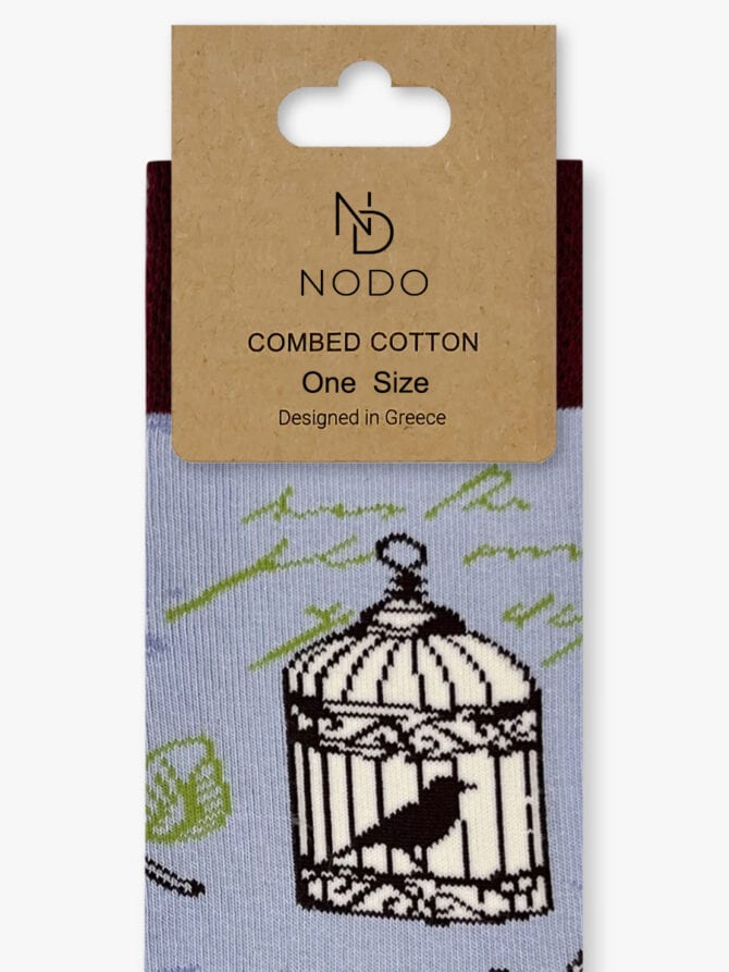 Κάλτσα Βαμβακερή με Σχέδια Bird Cage NODO - Image 3