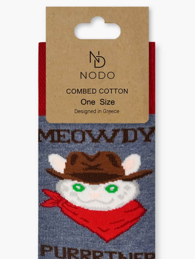 Κάλτσα Βαμβακερή με Σχέδια Cat In Hat NODO - Image 3