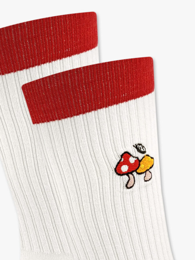 Κάλτσα Βαμβακερή Πετσετέ με Σχέδια Mushroom Red RTO - Image 3