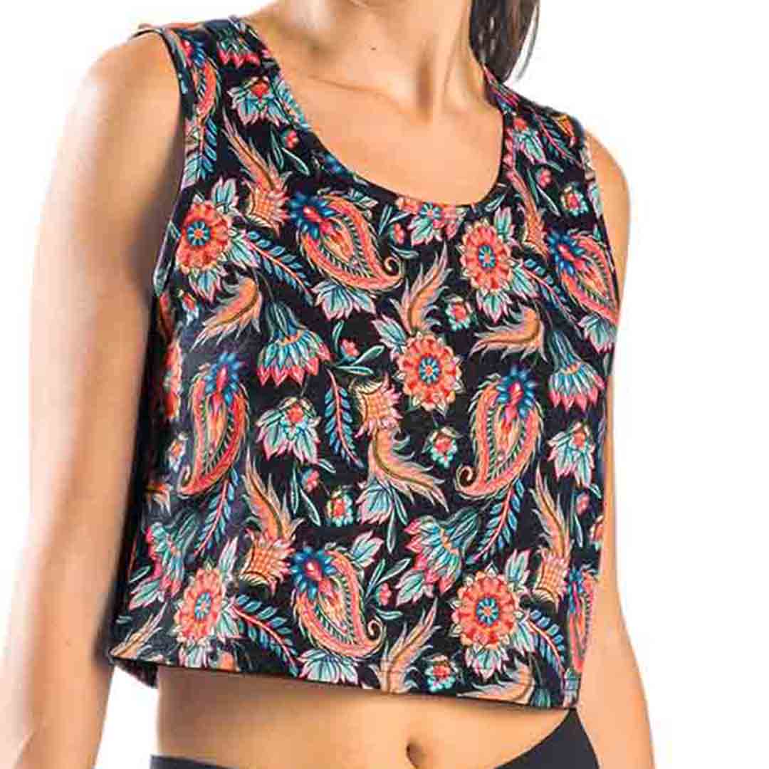 ΒΑΜΒΑΚΕΡΟ ΓΥΝΑΙΚΕΙΟ CROP ΤΟΠ PACO TROPICAL ΜΑΥΡΟ 13426