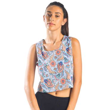 ΒΑΜΒΑΚΕΡΟ ΓΥΝΑΙΚΕΙΟ CROP ΤΟΠ PACO TROPICAL ΓΑΛΑΖΙΟ 13426