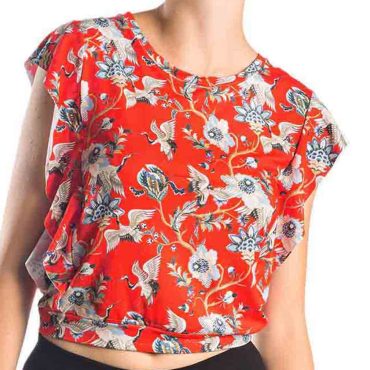 ΒΑΜΒΑΚΕΡΟ ΓΥΝΑΙΚΕΙΟ T-SHIRT PACO BIRDS ΚΟΚΚΙΝΟ 13436