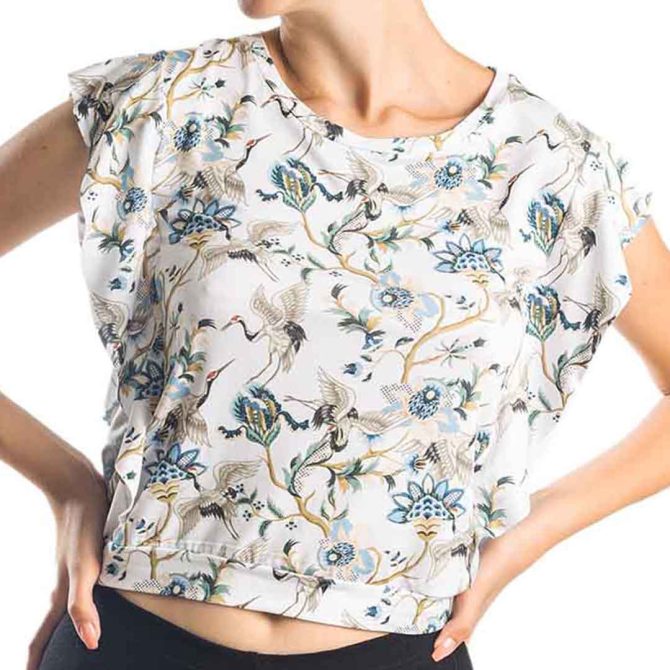 ΒΑΜΒΑΚΕΡΟ ΓΥΝΑΙΚΕΙΟ T-SHIRT PACO BIRDS ΑΣΠΡΟ 13436