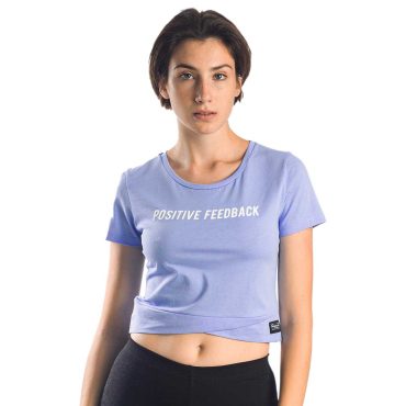 ΒΑΜΒΑΚΕΡΟ ΓΥΝΑΙΚΕΙΟ CROP T-SHIRT PACO POSITIVE ΓΑΛΑΖΙΟ 13440