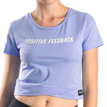ΒΑΜΒΑΚΕΡΟ ΓΥΝΑΙΚΕΙΟ CROP T-SHIRT PACO POSITIVE ΓΑΛΑΖΙΟ 13440