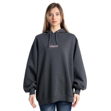 ΒΑΜΒΑΚΕΡΗ ΓΥΝΑΙΚΕΙΑ OVERSIZE ΦΟΥΤΕΡ ΜΠΛΟΥΖΑ ΜΕ ΚΟΥΚΟΥΛΑ ΚΑΙ ΧΝΟΥΔΙ PACO FORGIVEN ΑΝΘΡΑΚΙ 2582048