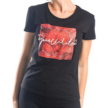 ΒΑΜΒΑΚΕΡΟ ΓΥΝΑΙΚΕΙΟ T-SHIRT PACO DESIGN ΜΑΥΡΟ 13405