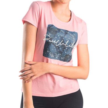 ΒΑΜΒΑΚΕΡΟ ΓΥΝΑΙΚΕΙΟ T-SHIRT PACO DESIGN ΡΟΖ 13405