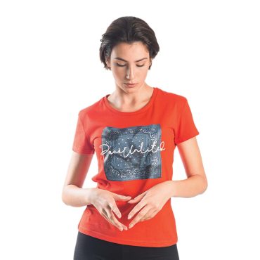 ΒΑΜΒΑΚΕΡΟ ΓΥΝΑΙΚΕΙΟ T-SHIRT PACO DESIGN KOKKINO 13405