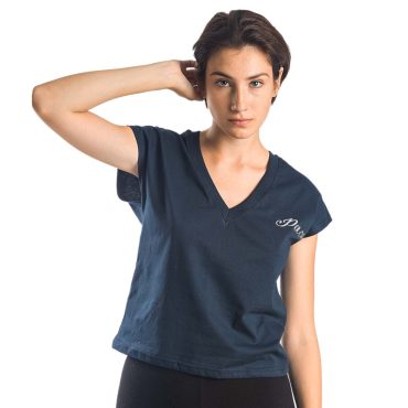 ΒΑΜΒΑΚΕΡΟ ΓΥΝΑΙΚΕΙΟ T-SHIRT PACO V-NECK ΜΠΛΕ 13412
