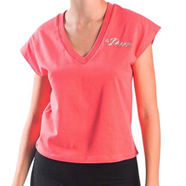 ΒΑΜΒΑΚΕΡΟ ΓΥΝΑΙΚΕΙΟ T-SHIRT PACO V-NECK ΚΟΡΑΛΙ 13412