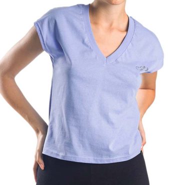 ΒΑΜΒΑΚΕΡΟ ΓΥΝΑΙΚΕΙΟ T-SHIRT PACO V-NECK ΓΑΛΑΖΙΟ 13412