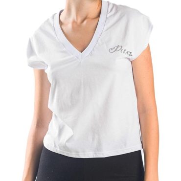 ΒΑΜΒΑΚΕΡΟ ΓΥΝΑΙΚΕΙΟ T-SHIRT PACO V-NECK ΑΣΠΡΟ 13412