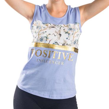 ΒΑΜΒΑΚΕΡΟ ΓΥΝΑΙΚΕΙΟ ΑΜΑΝΙΚΟ T-SHIRT PACO BIRDS ΓΑΛΑΖΙΟ 13413