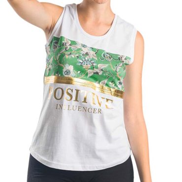 ΒΑΜΒΑΚΕΡΟ ΓΥΝΑΙΚΕΙΟ ΑΜΑΝΙΚΟ T-SHIRT PACO BIRDS ΑΣΠΡΟ 13413