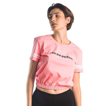 ΒΑΜΒΑΚΕΡΟ ΓΥΝΑΙΚΕΙΟ T-SHIRT CROP PACO PERFECT ΡΟΖ 13422