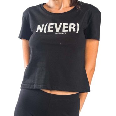 ΒΑΜΒΑΚΕΡΟ ΓΥΝΑΙΚΕΙΟ T-SHIRT PACO NEVER ΜΑΥΡΟ 13423