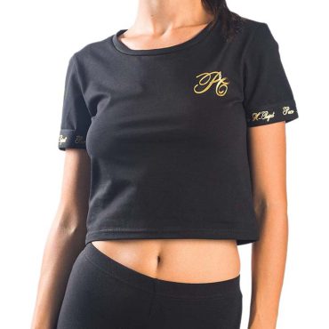 ΒΑΜΒΑΚΕΡΟ ΓΥΝΑΙΚΕΙΟ T-SHIRT CROP PACO ΜΑΥΡΟ 13437