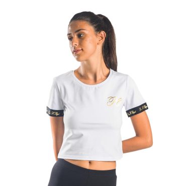 ΒΑΜΒΑΚΕΡΟ ΓΥΝΑΙΚΕΙΟ T-SHIRT CROP PACO ΑΣΠΡΟ 13437