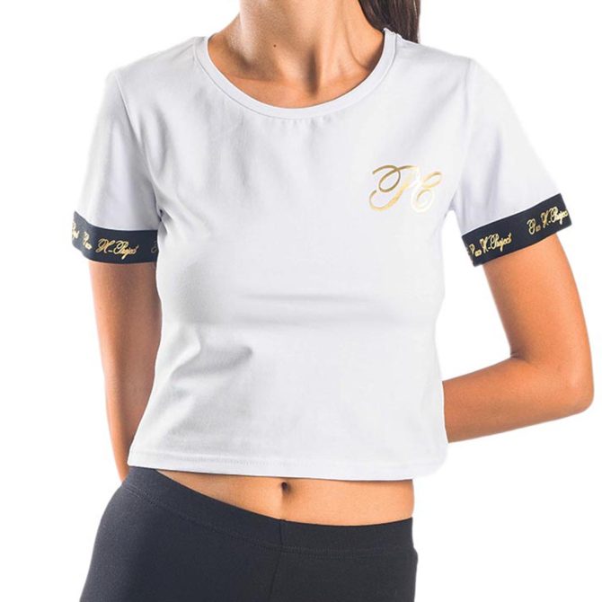 ΒΑΜΒΑΚΕΡΟ ΓΥΝΑΙΚΕΙΟ T-SHIRT CROP PACO ΑΣΠΡΟ 13437