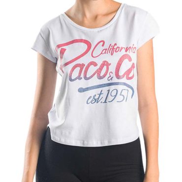 ΒΑΜΒΑΚΕΡΟ ΓΥΝΑΙΚΕΙΟ T-SHIRT PACO CALIFORNIA ΑΣΠΡΟ 13442