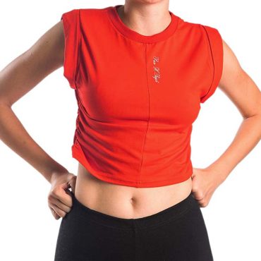 ΒΑΜΒΑΚΕΡΟ ΓΥΝΑΙΚΕΙΟ ΑΜΑΝΙΚΟ CROP TOP PACO PROJECT ΚΟΚΚΙΝΟ 13447