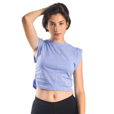 ΒΑΜΒΑΚΕΡΟ ΓΥΝΑΙΚΕΙΟ ΑΜΑΝΙΚΟ CROP TOP PACO PROJECT ΓΑΛΑΖΙΟ 13447