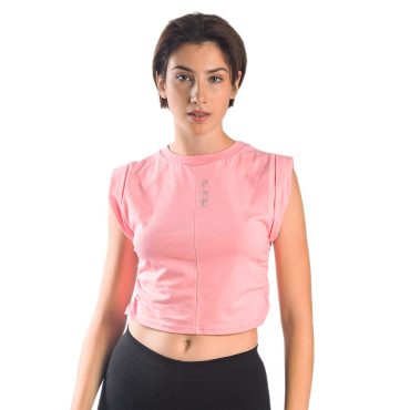 ΒΑΜΒΑΚΕΡΟ ΓΥΝΑΙΚΕΙΟ ΑΜΑΝΙΚΟ CROP TOP PACO PROJECT ΡΟΖ 13447